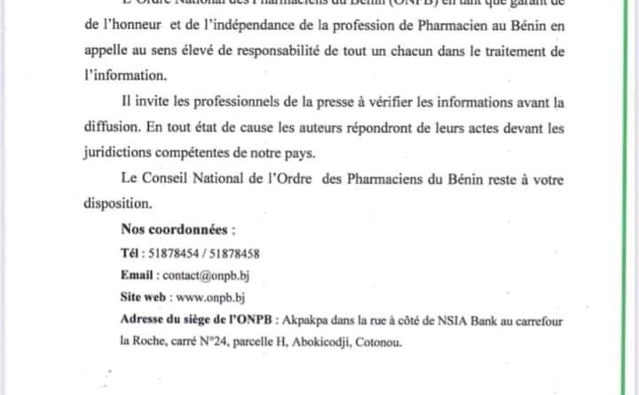 Diffamation sur la profession de Pharmacien : Des journalistes bientôt poursuivis