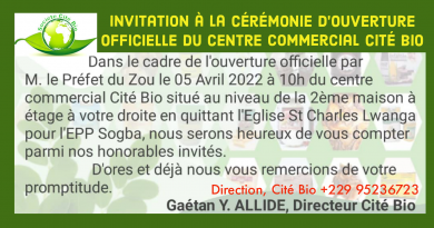 Un centre commercial des produits Bios et 100% naturels sera ouvert à Bohicon, mardi prochain