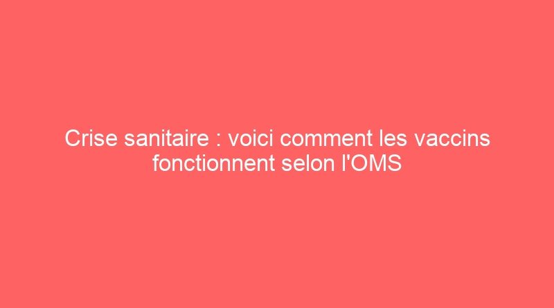 Crise sanitaire : voici comment les vaccins fonctionnent selon l’OMS