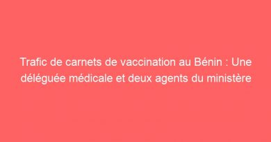 Trafic de carnets de vaccination au Bénin : Une déléguée médicale et deux agents du ministère de la santé arrêtés