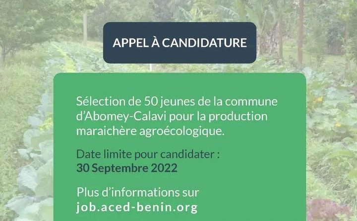 ACED recrute 50 jeunes pour la production maraichère agroécologique