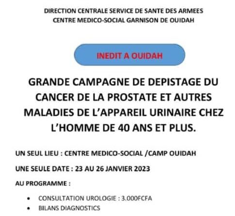 Grande campagne de dépistage du Cancer de la Prostate à Ouidah