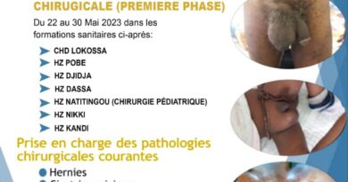 Bénin: Des pathologies chirurgicales courantes seront prises en charge du 22 au 30 mai