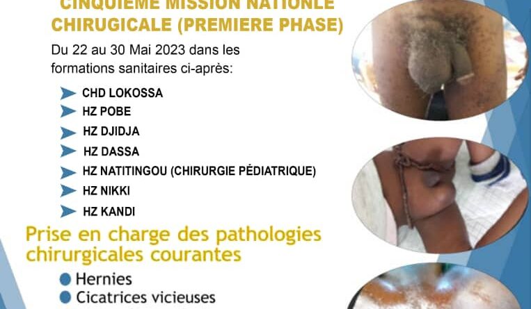 Bénin: Des pathologies chirurgicales courantes seront prises en charge du 22 au 30 mai