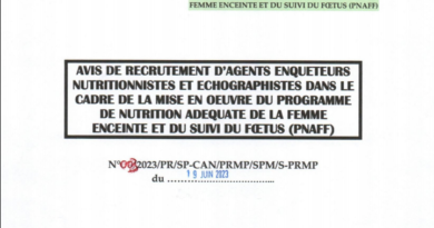 Le secrétariat permanent du Conseil de l’Alimentation et de la Nutrition recrute 202 agents enquêteurs